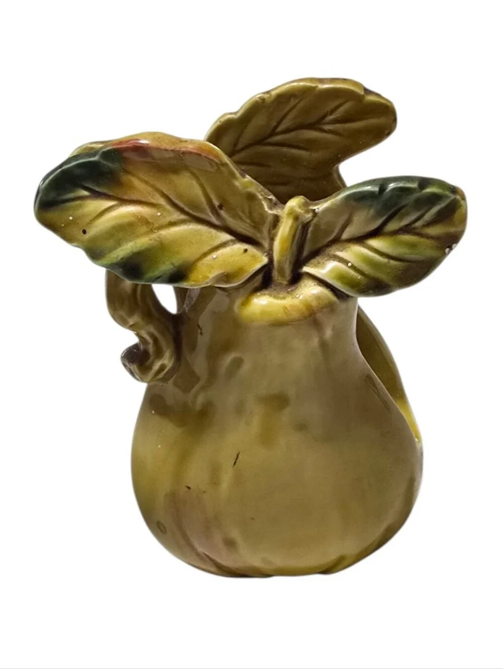 Vintage Ceramic Pear Napkin Holder Figurine Decorative Accent in Green